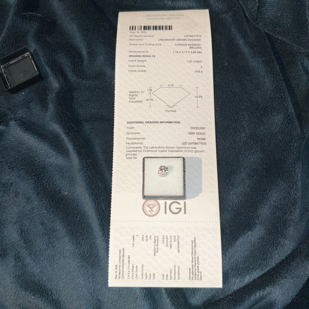 IGI Certified Diamond with Certificate